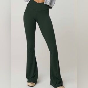 Offline by Aerie Real Me High Waisted Cross Over Flare in Smoked Gray